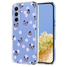 Samsung Galaxy A57 5G Skal Med Tryck Blommor / Fj&auml;rilar