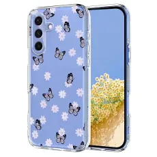 Samsung Galaxy A57 5G Skal Med Tryck Blommor / Fj&auml;rilar