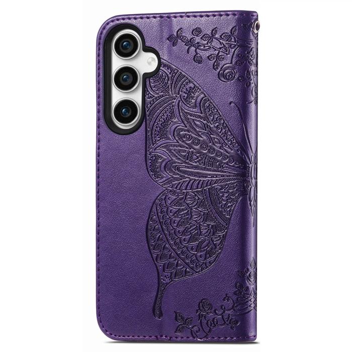 Bild 4, Samsung Galaxy S23 FE Fodral Fjäril Tryck Lila