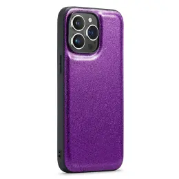 DG.MING iPhone 12 / 12 Pro Skal Läder Glitter Lila