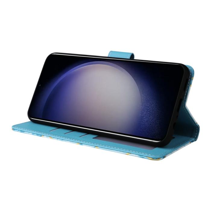 Bild 3, Samsung Galaxy S25 Fodral Läder Marmor Blå