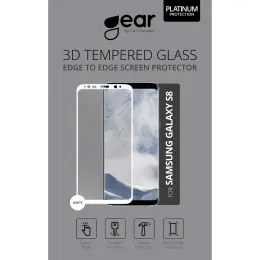 GEAR Samsung S8 Skärmskydd Härdat Glas 3D Full Cover Vit