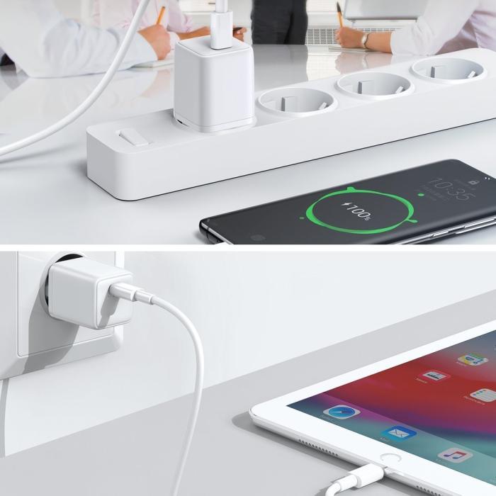 Bild 2, Joyroom 30W PD QC USB-C Väggladdare Vit