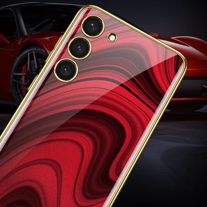 Bild 4, GKK Galaxy S24 Plus Skal Härdat Glas Electroplate Stripes