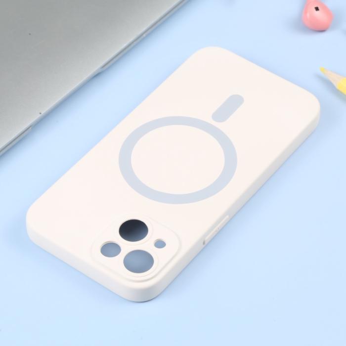 Bild 4, iPhone 14 Skal MagSafe Liquid Silikon Vit