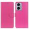 Motorola Moto G04 4G/G24 4G Litchi Läder Fodral Rosa