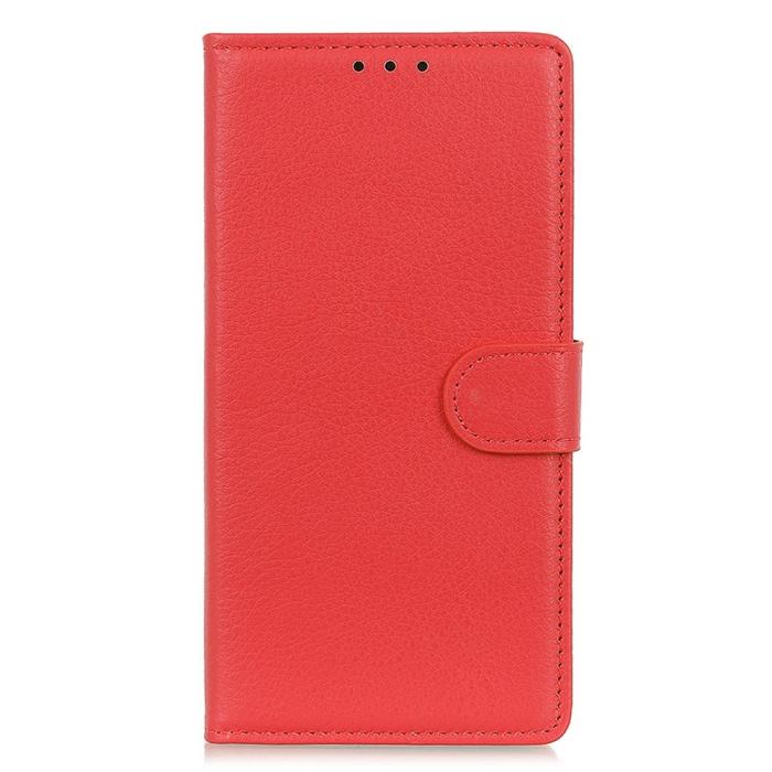 Bild 6, Motorola Moto G04 4G/G24 4G Litchi Läder Fodral Röd