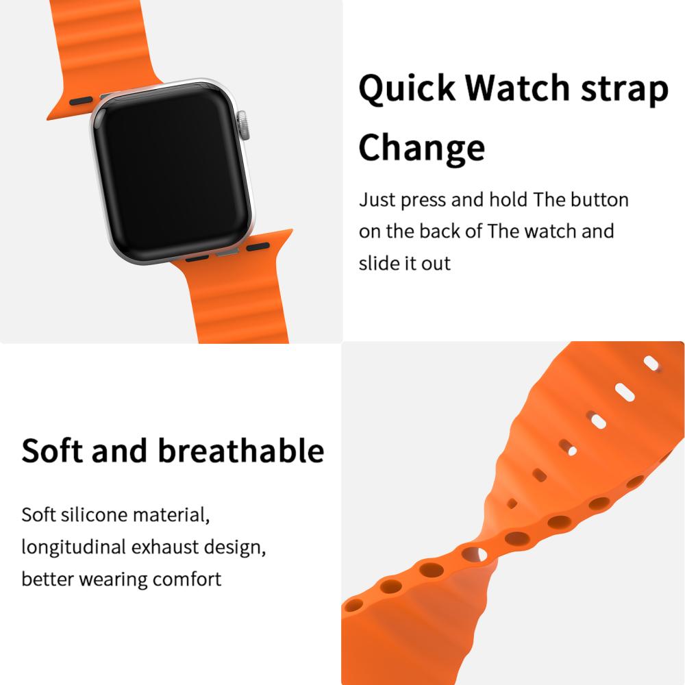 Apple Watch 42/44/45/49 mm Armband Ocean Wave Orange