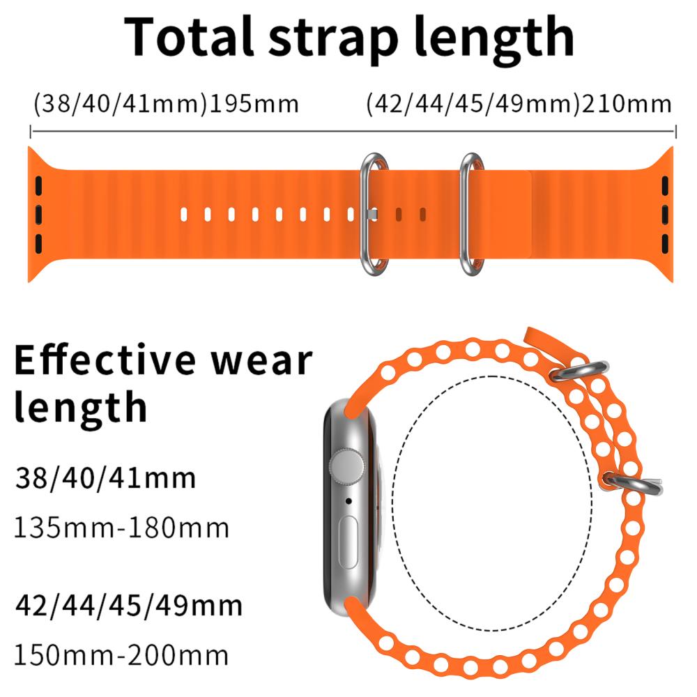 Apple Watch 42/44/45/49 mm Armband Ocean Wave Orange