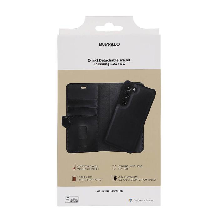 Bild 2, Buffalo Samsung Galaxy S23 Plus Fodral 2in1 Magnet / Skal Svart