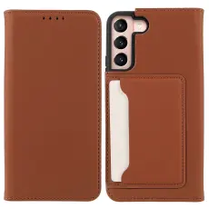 Samsung Galaxy S22 Plus Fodral Flip Med Kortfack Brun