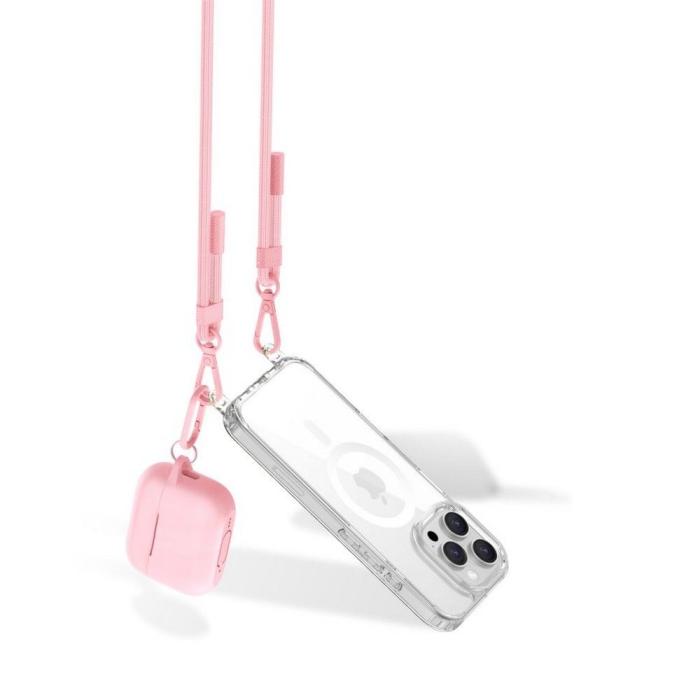 Bild 3, Tech-Protect Mobilsnöre CrossBody Rope Steel Baby Pink