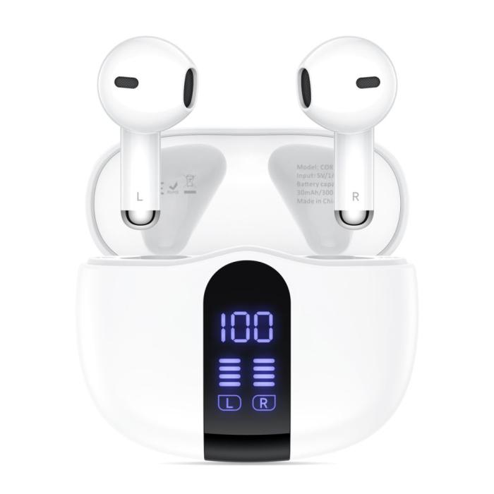 Bild 2, Tech-Protect Hörlurar In-Ear UltraBoost TWS Vit