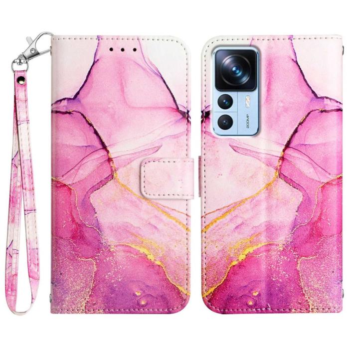 Bild 1, Xiaomi 12T / 12T Pro Fodral Marmor Rosa/Lila/Guld
