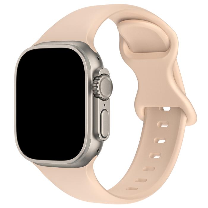 Bild 2, Silikon Armband Butterfly Apple Watch 42/44/45/49 mm (M/L) Sand Pink