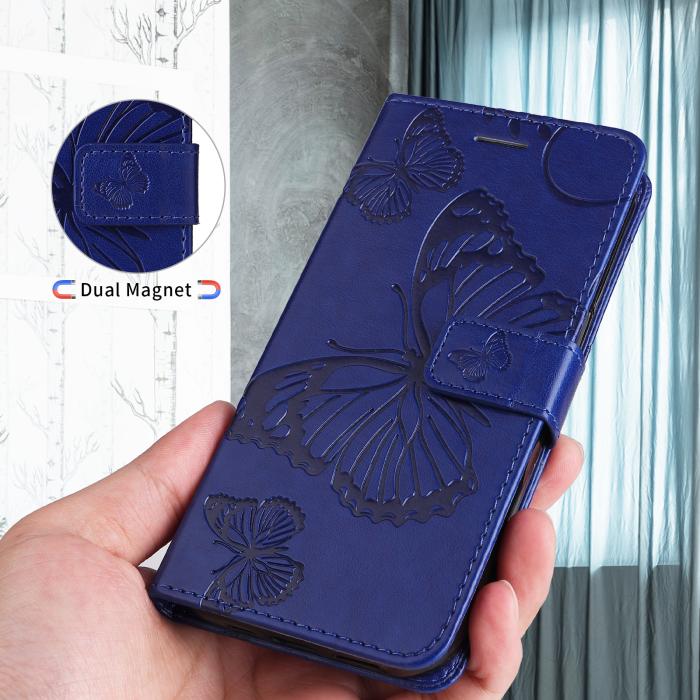 Bild 6, Motorola Moto G86 Power/G86 5G Fodral Fjäril Tryck Blå