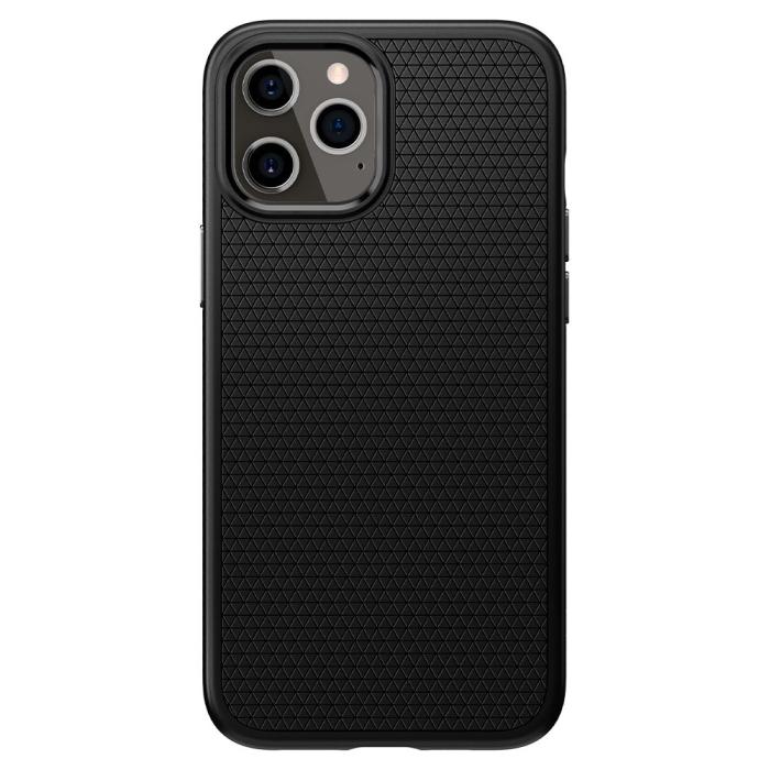 Bild 2, Spigen iPhone 12 / 12 Pro Skal Liquid Air Matt Svart