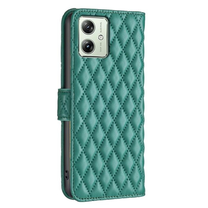 Bild 5, Motorola Moto G54 5G Fodral Diamond Läder Grön