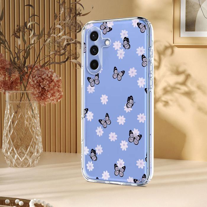 Bild 5, Samsung Galaxy A57 5G Skal Med Tryck Blommor / Fjärilar