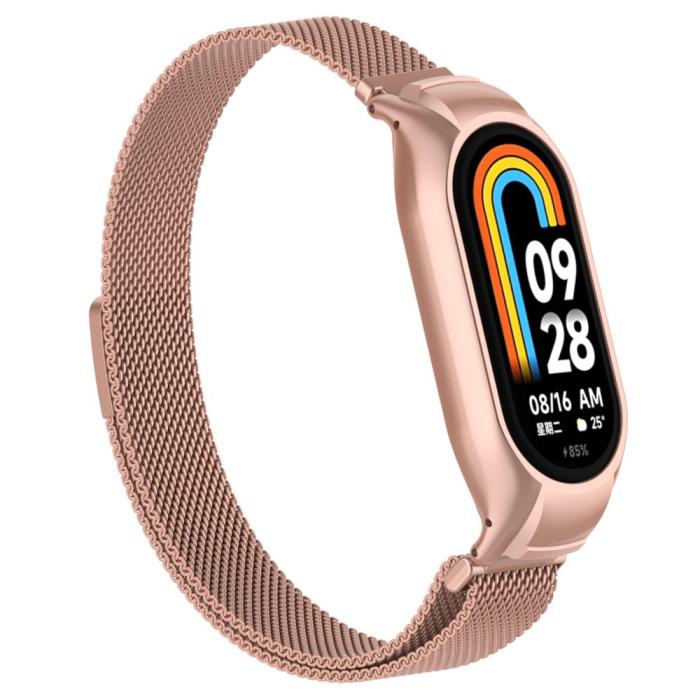 Bild 2, Xiaomi Smart Band 9/8 Armband Milanese Loop Metall Roséguld