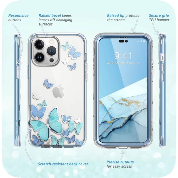 Bild 6, Supcase iPhone 14 Pro Max Skal Cosmo Blue Fly