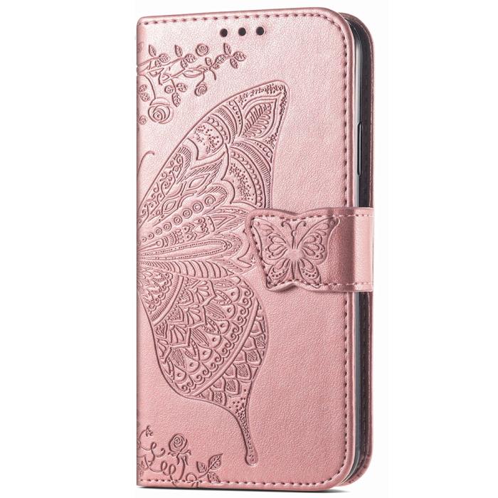 Bild 5, Samsung Galaxy S23 FE Fodral Fjäril Tryck Roséguld