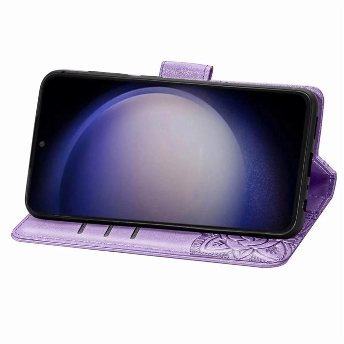 Bild 3, Samsung Galaxy S23 FE Fodral Fjäril Tryck Ljus Lila
