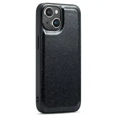 DG.MING iPhone 15 Plus Skal L&auml;der Glitter Svart