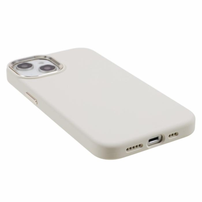 Bild 5, iPhone 15 Skal Liquid Silikon AluLens Vit