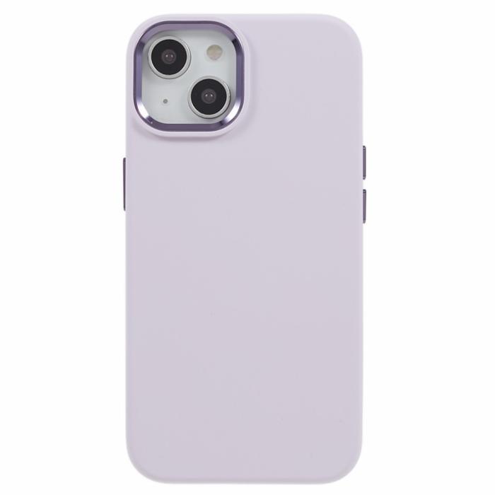 Bild 1, iPhone 15 Skal Liquid Silikon AluLens Ljus Lila
