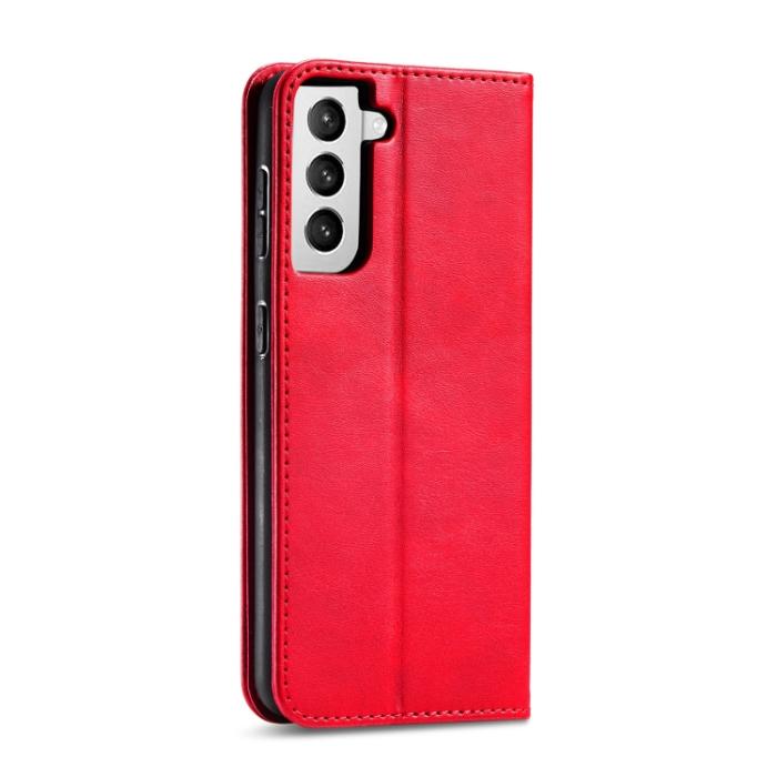 Bild 3, Samsung Galaxy S21 FE Fodral Flip Läder Röd