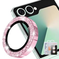 ENKAY Samsung Galaxy Z Flip 8 Linsskydd Glitter Rosa