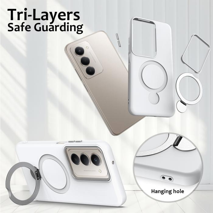 Bild 6, Samsung Galaxy S24 FE Skal MagSafe Kickstand Hybrid Vit