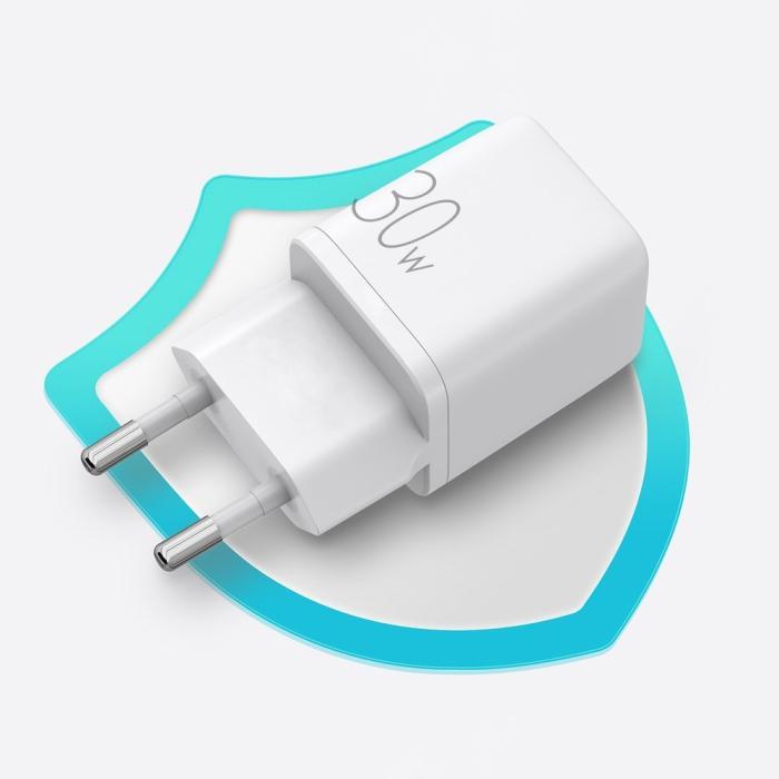 Bild 3, Joyroom 30W PD QC USB-C Väggladdare Vit