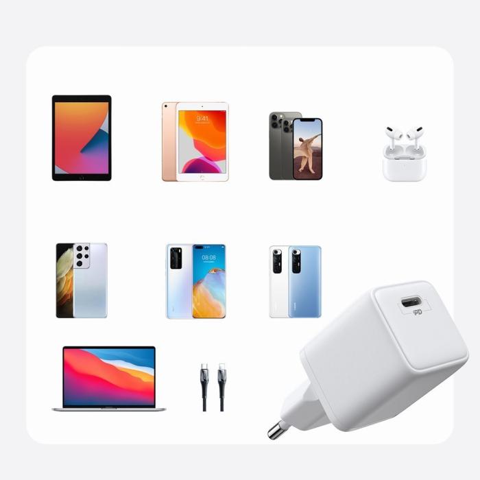 Bild 5, Joyroom 30W PD QC USB-C Väggladdare Vit