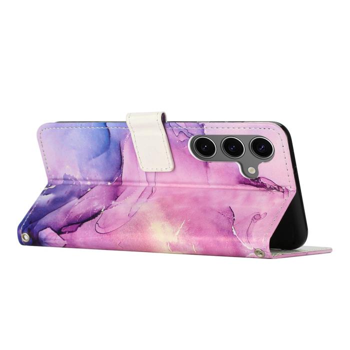 Bild 3, Samsung Galaxy A26/A17/A16 Fodral Läder Marmor Lila