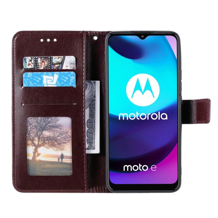 Bild 4, Motorola Moto E20 / E40 Fodral Mandala Läder Brun