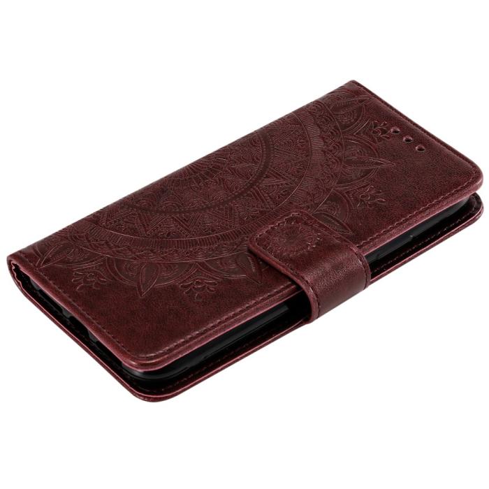 Bild 6, Motorola Moto E20 / E40 Fodral Mandala Läder Brun