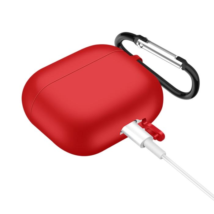 Bild 2, AirPods 3 Skal Silikon Karbinhake Röd