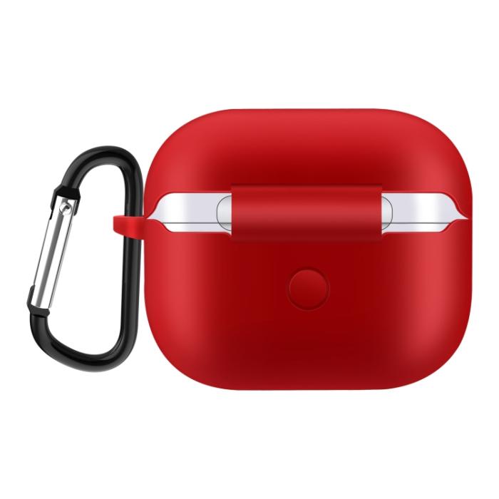 Bild 3, AirPods 3 Skal Silikon Karbinhake Röd