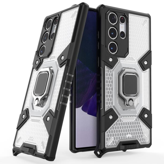 Bild 1, Samsung Galaxy S22 Ultra Skal Hybrid Armor Ring Vit