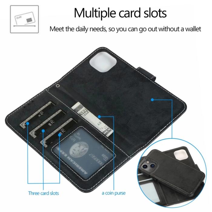 Bild 3, iPhone 14 Pro 2in1 Fodral Magnet / Skal Svart