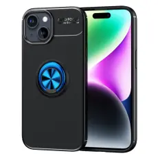 iPhone 15 Plus Skal Ring Svart/Bl&aring;