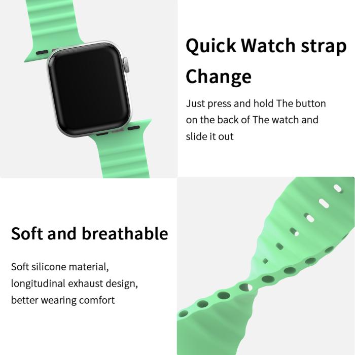 Bild 4, Apple Watch 42/44/45/49 mm Armband Ocean Wave Pistasch