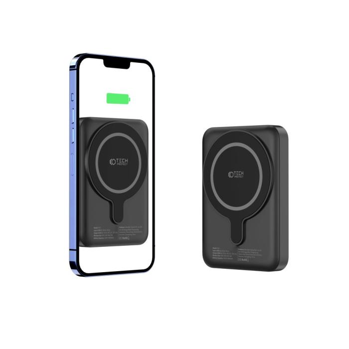 Bild 4, Tech-Protect 10000 mAh MagSafe Powerbank LifeMag Svart
