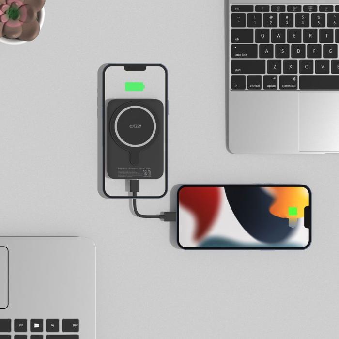 Bild 5, Tech-Protect 10000 mAh MagSafe Powerbank LifeMag Svart