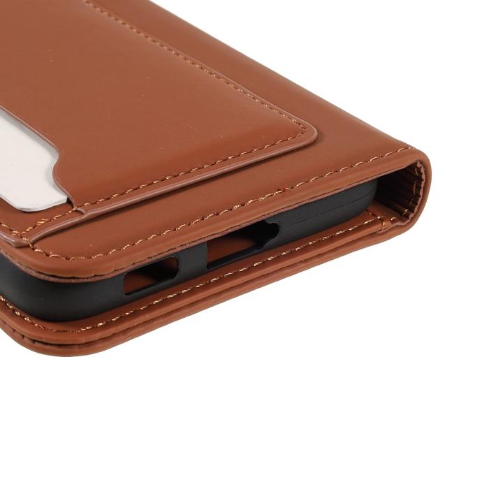 Bild 6, Samsung Galaxy S22 Plus Fodral Flip Med Kortfack Brun