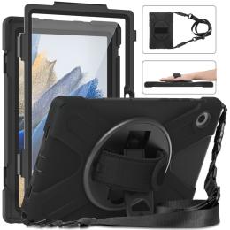 Galaxy Tab A8 10.5 Roterande X-Shape Hybrid Skal