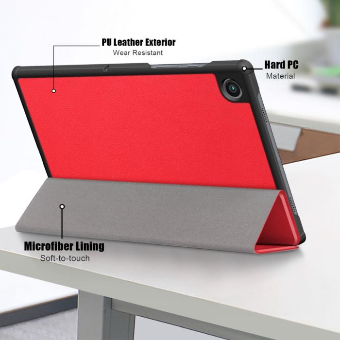 Bild 6, Samsung Galaxy Tab A8 10.5 (2021) Fodral Premium Tri-Fold Röd