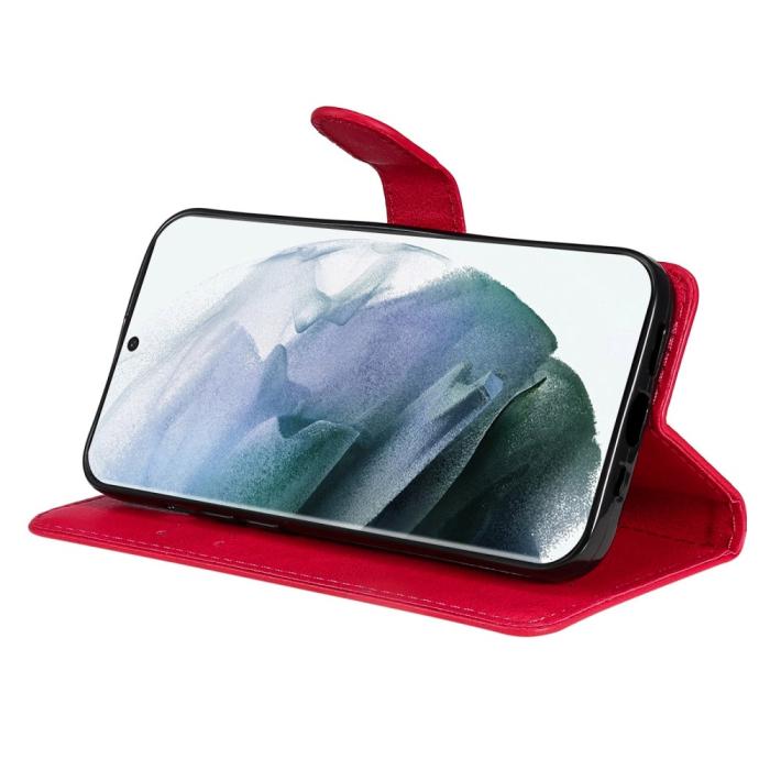 Bild 3, Samsung Galaxy S23 Ultra Fodral Solid Läder Röd